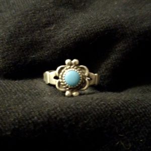 Petite turquoise sterling ring
